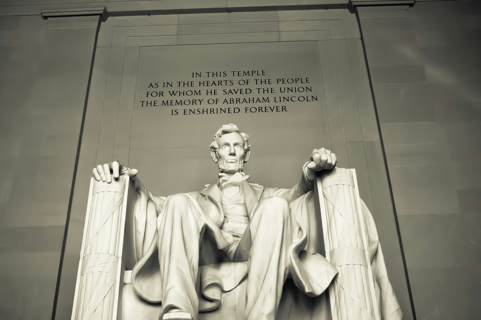 Statue d'Abraham Lincoln au Lincoln Memorial, à Washington
